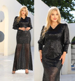 لباس مجلسی و شب ماکسی مدل پولکی مهشاد