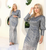 لباس مجلسی و شب ماکسی مدل پولکی مهشاد