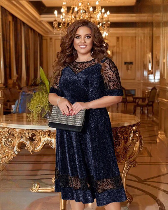 لباس مجلسی و شب کوتاه سایز بزگ مدل 1577