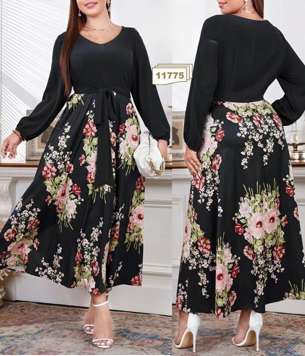 لباس مجلسی و شب ماکسی سایز بزرگ مدل 11775