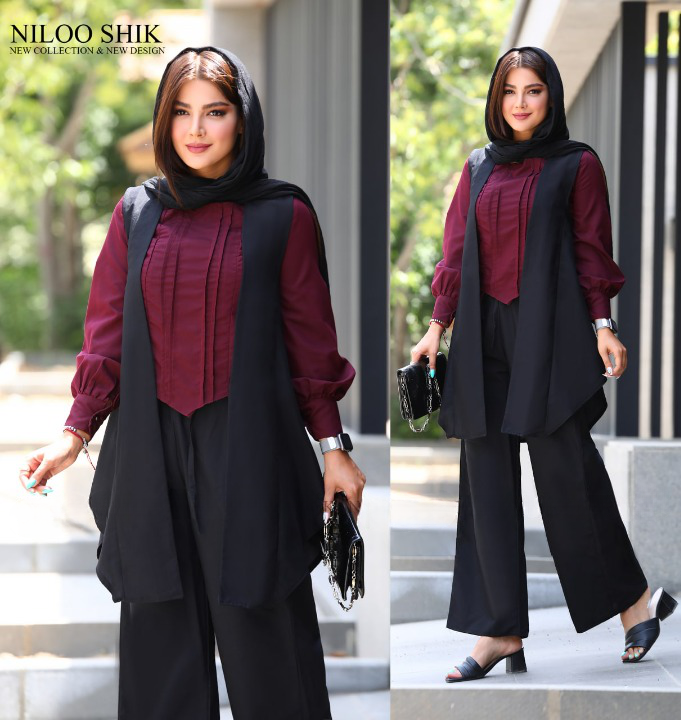 3تیکه بلوز شلوار رویه زنانه مدل عصرا