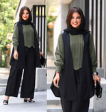 3تیکه بلوز شلوار رویه زنانه مدل عصرا