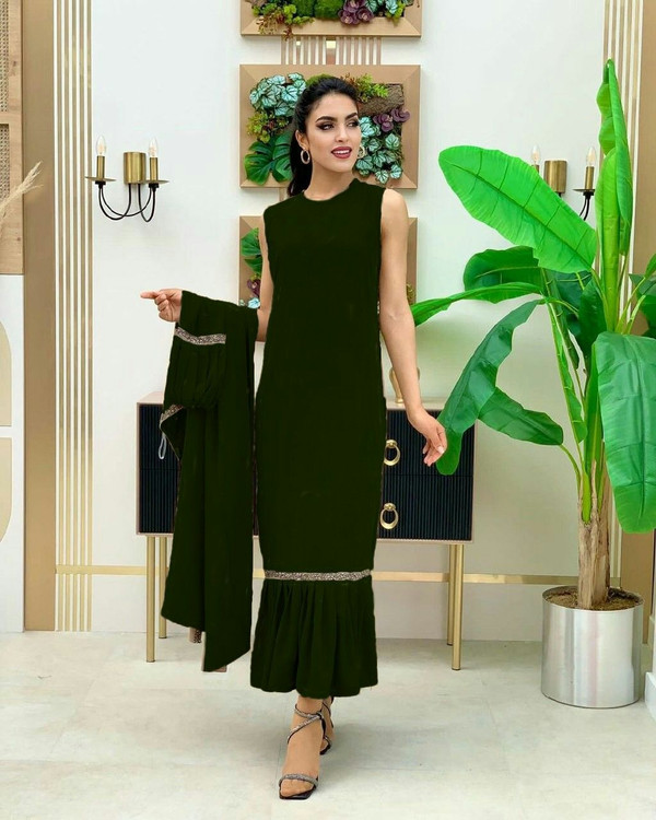 2 تیکه (سارافن حلقه ای+رویه مانتوی پارچه اسکاچی+ نوار نقره ای) زنانه مدل دیانا