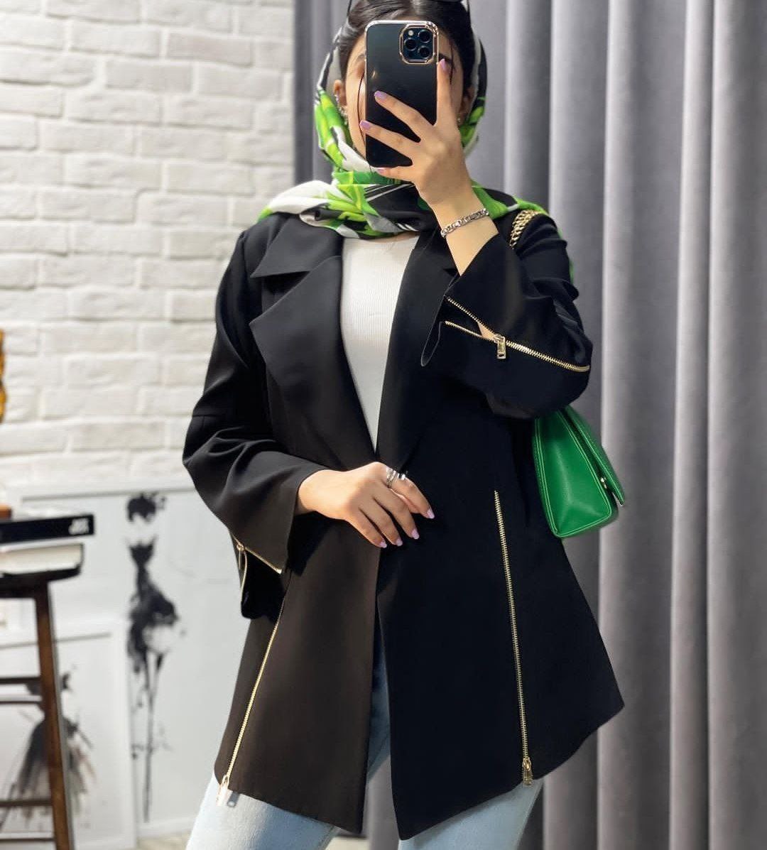 مانتو مجلسی زنانه مدل کتی زیپدار