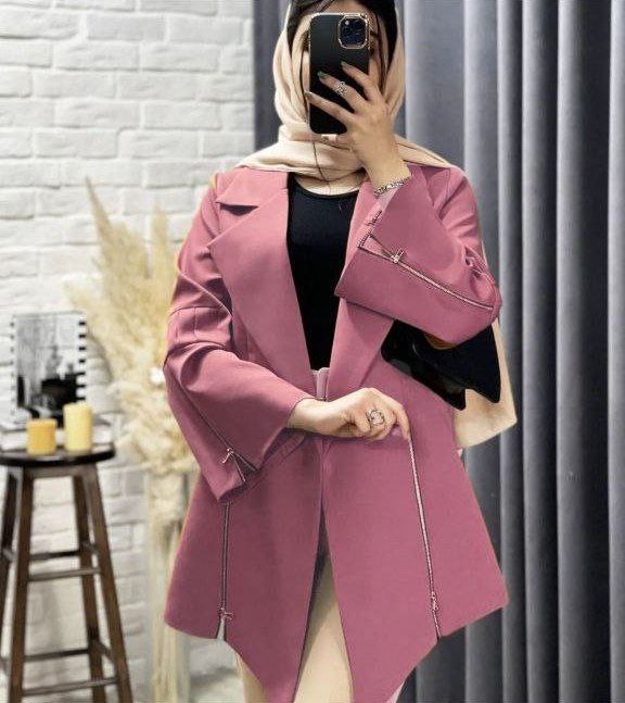 مانتو مجلسی زنانه مدل کتی زیپدار