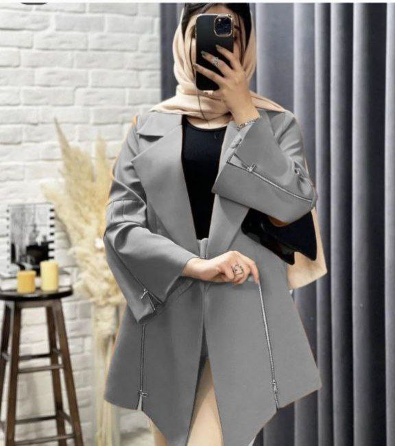 مانتو مجلسی زنانه مدل کتی زیپدار