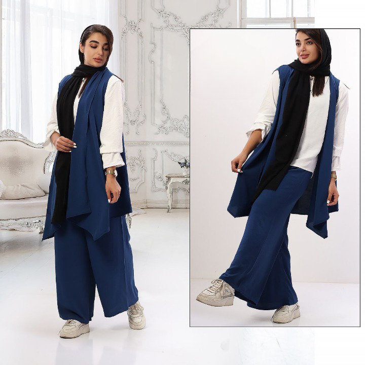 ست سه تیکه (جلیقه+شومیز+شلوار) اسپرت زنانه مدل شیرین