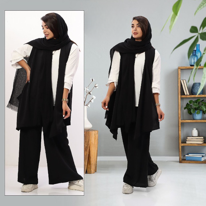 ست سه تیکه (جلیقه+شومیز+شلوار) اسپرت زنانه مدل شیرین