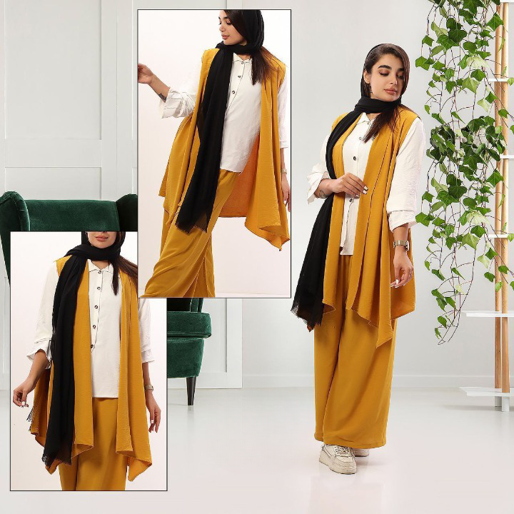 ست سه تیکه (جلیقه+شومیز+شلوار) اسپرت زنانه مدل شیرین