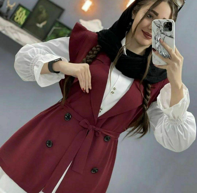دوتکه شومیز و مانتو زنانه مدل نیلا