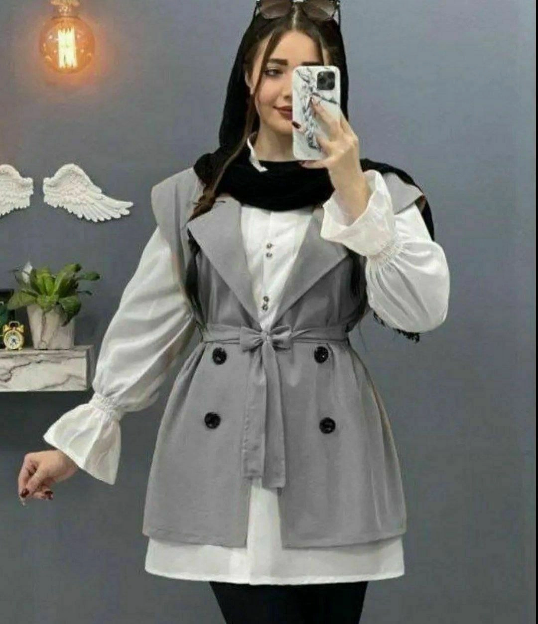 دوتکه شومیز و مانتو زنانه مدل نیلا