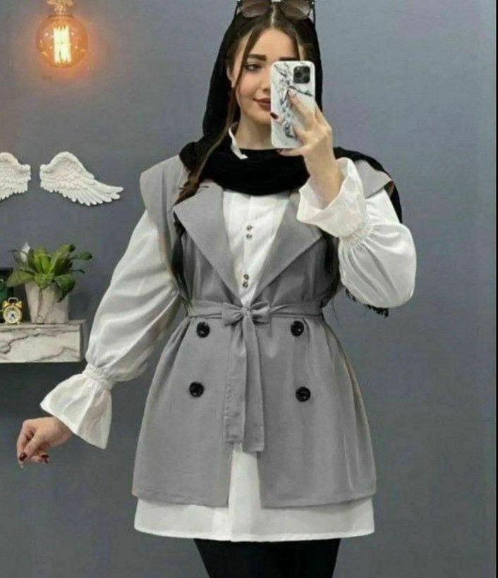دوتکه شومیز و مانتو زنانه مدل نیلا