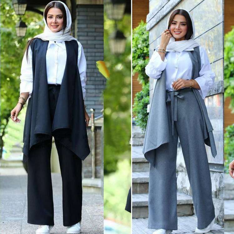 ست سه تیکه (جلیقه+شومیز+شلوار) اسپرت زنانه مدل مکانیک