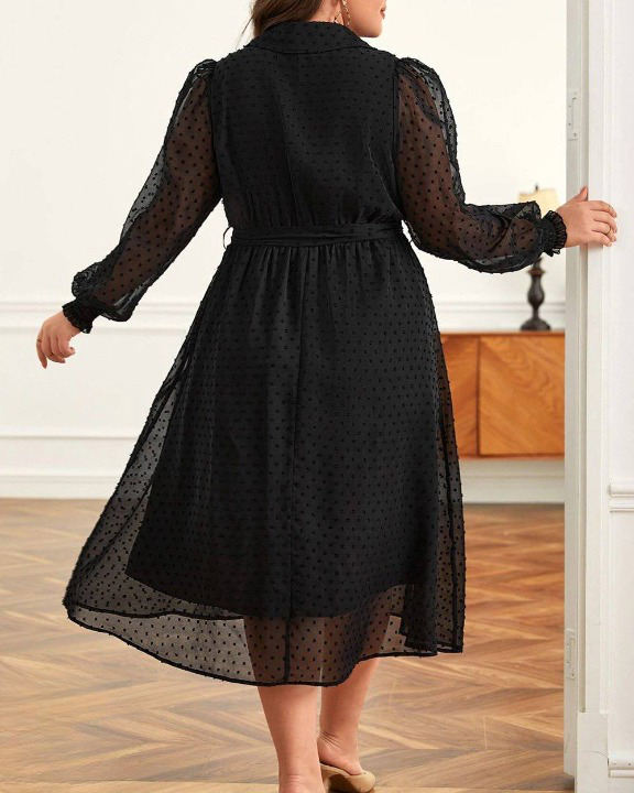 پیراهن مجلسی زنانه سایز بزرگ مدل دکمه بازشو7744