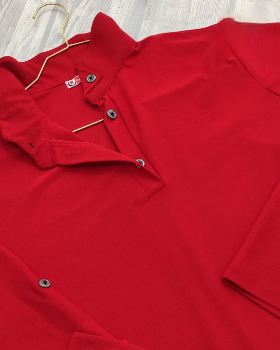 شومیز مجلسی زنانه سایز بزرگ مدل یقه سه دکمه گت دار