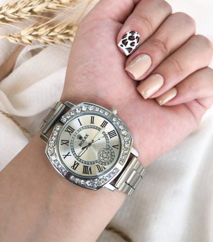 ساعت زنانه مارک رولکس بنداستیل نقره ای 369177