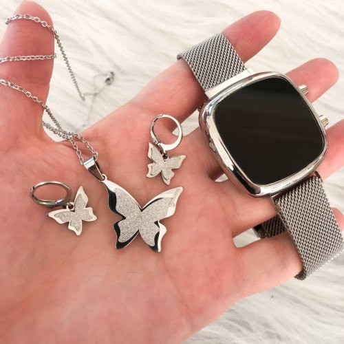 ست ساعت مدل مگنتی مربع + نیم ست