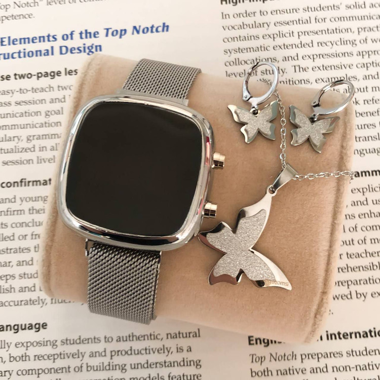 ست ساعت مدل مگنتی مربع + نیم ست