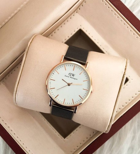 ساعت DW بندحصیری مشکی صفحه سفید 369152