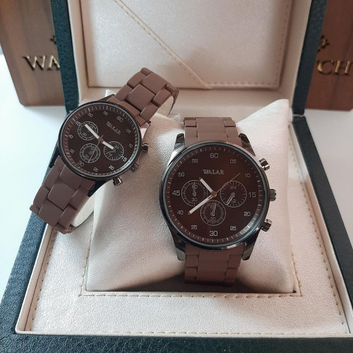 ست ساعت مردانه و زنانه مارک والار قهوهای 369156