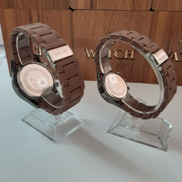 ست ساعت مردانه و زنانه مارک والار قهوهای 369156