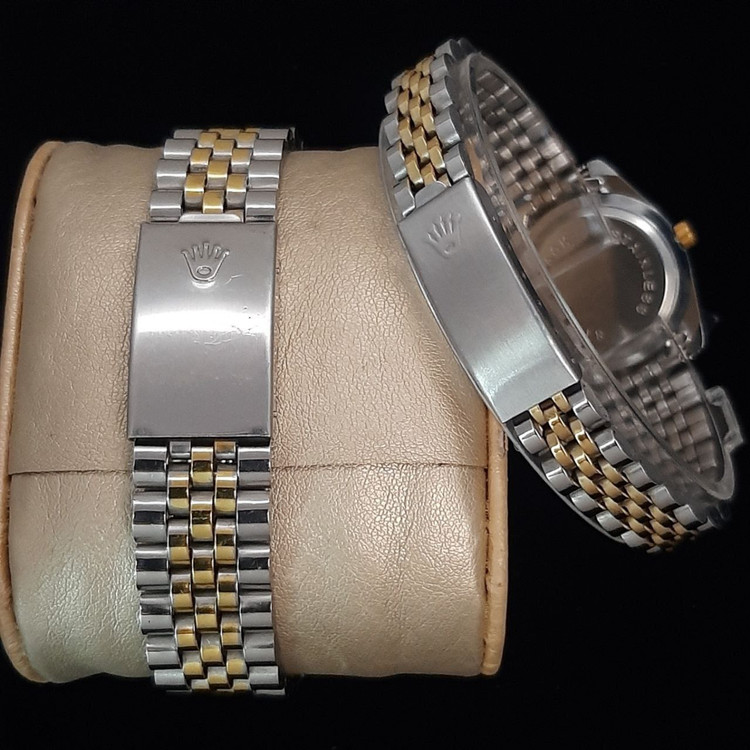 ست ساعت رولکس بنداستیل دورنگ صفحه سفید 369013