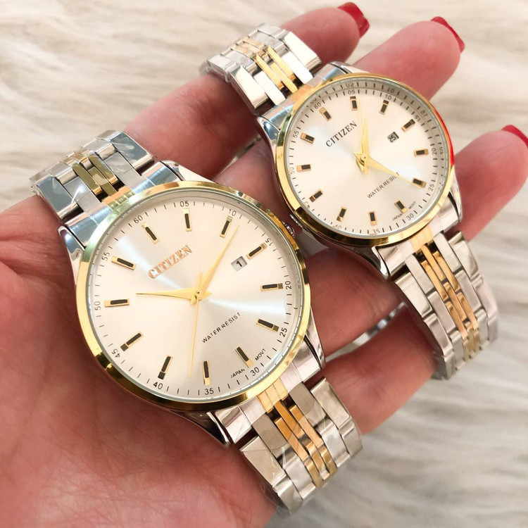 ست ساعت سیتیزن بنداستیل دورنگ صفحه سفید 369018