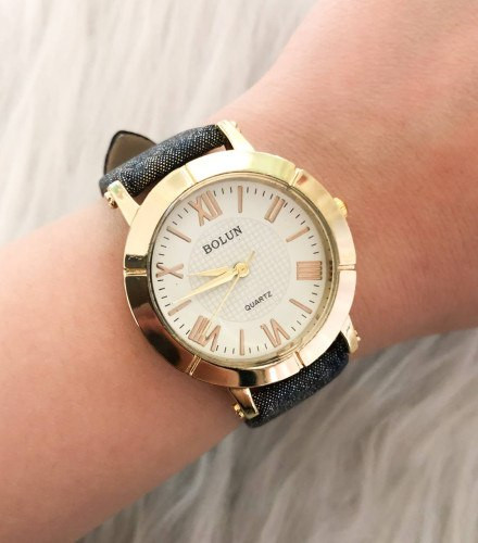 ساعت زنانه بندچرم بولون کیفیت عالی قاب طلایی 369031