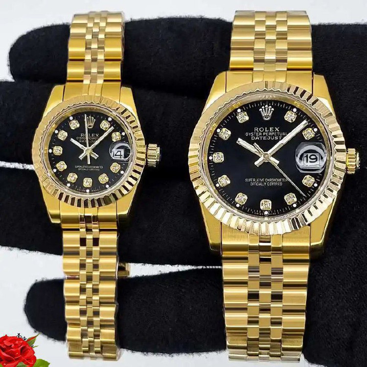 ست ساعت رولکس بنداستیل طلایی 369175