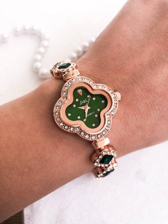 ساعت زنانه مجلسی رزگلد نگین سبز 369376