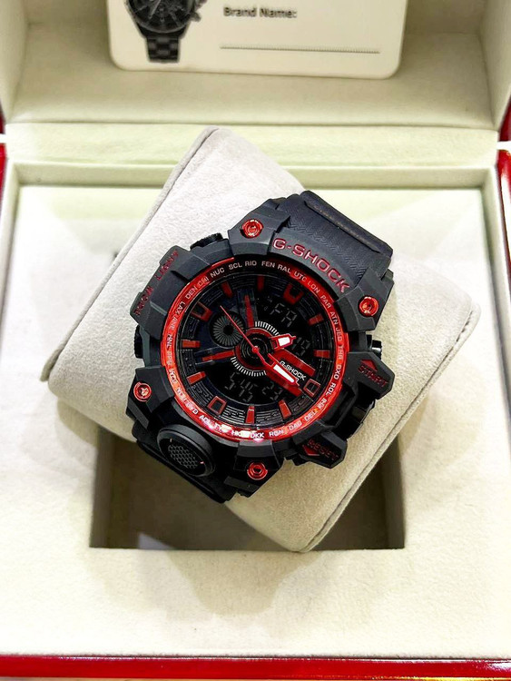 ساعت اسپرت جی شاک مردانه بندمشکی قرمز 369320