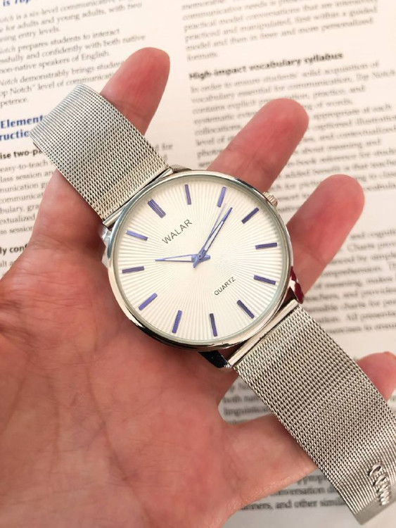ساعت مردانه WALAR بندحصیری مارک والار صفحه سفید 369138