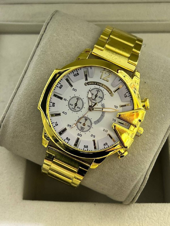ساعت دیزل مردانه بنداستیل طلایی صفحه سفید 369063