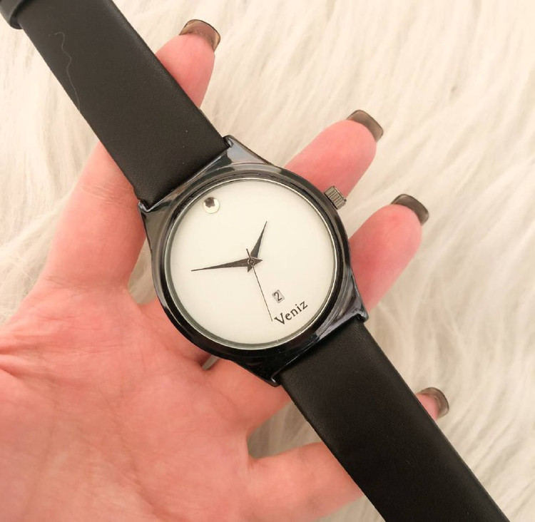 ست ساعت مردانه مارک ونیز بندچرم مشکی 369126