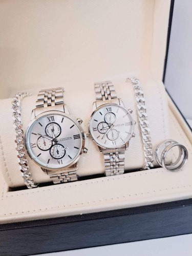 ست ساعت سیتیزن بنداستیل نقرهای 369241