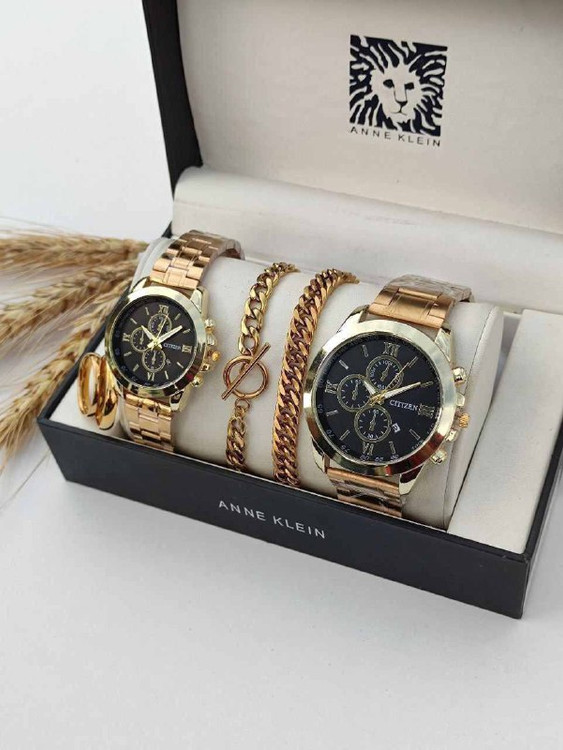 ست ساعت زنانه و مردانه مارک سیتیزن همراه +دستبند و حلقه 369308