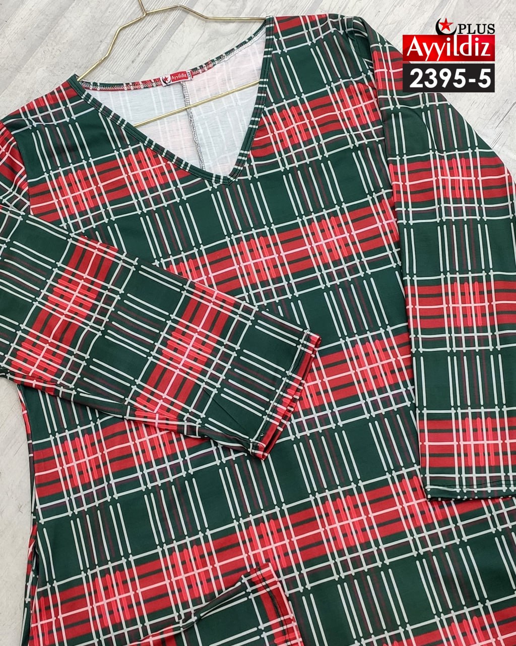 تونیک خاص کریسمس بیگ سایز کد 5-2395