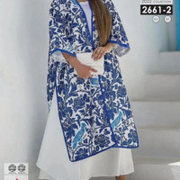 مانتو جلو باز بغل چاکدار زنانه سایز بزرگ کد 2661 -1