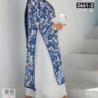 مانتو جلو باز بغل چاکدار زنانه سایز بزرگ کد 2661 -1