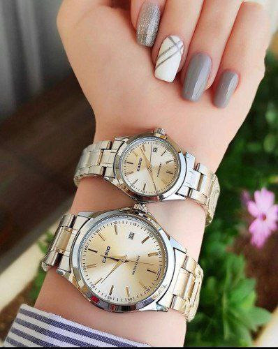 ست ساعت کاسیو بنداستیل نقرهای 369188