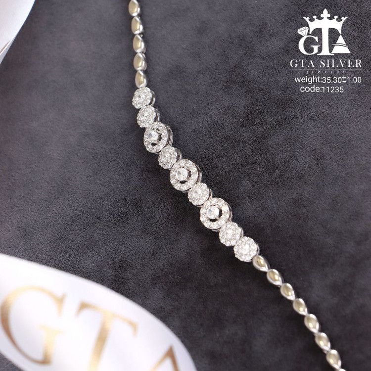 سرویس نقره جواهری مارسا سینه ریز+ گوشواره + دستبند کد 11235