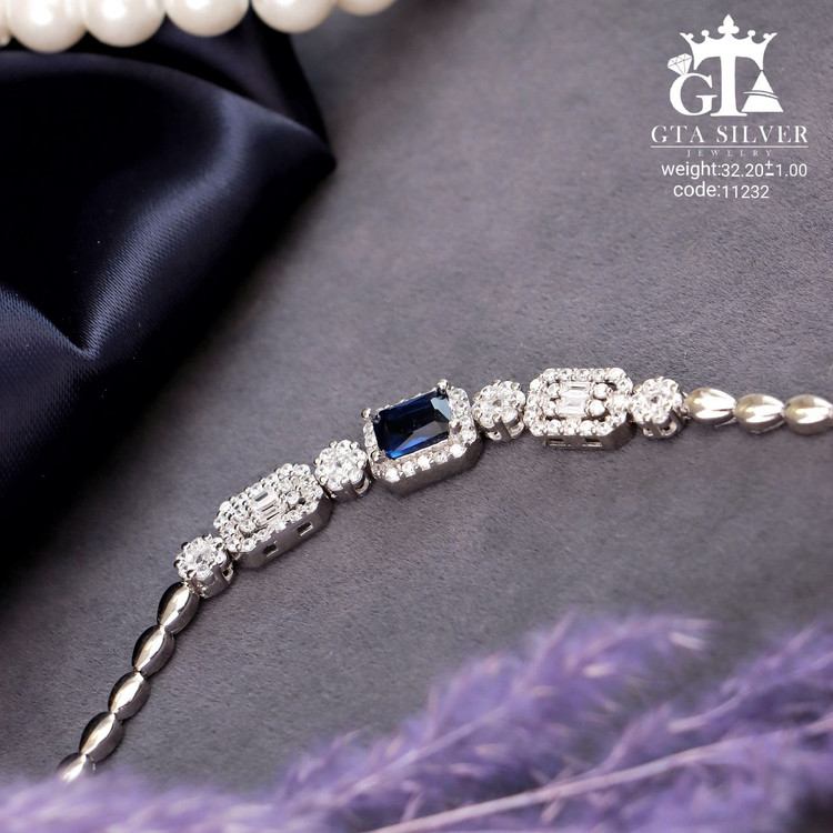 سرویس نقره جواهری مارسا سینه ریز+ گوشواره + دستبند کد 11232