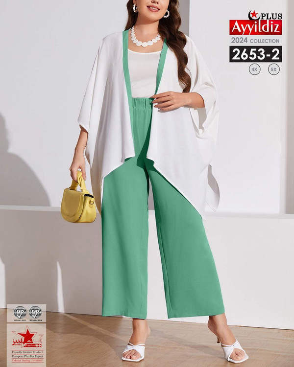 ست رویه و شلوار زنانه سایز بزرگ کد 2653