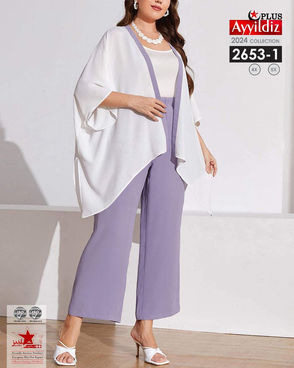 ست رویه و شلوار زنانه سایز بزرگ کد 2653