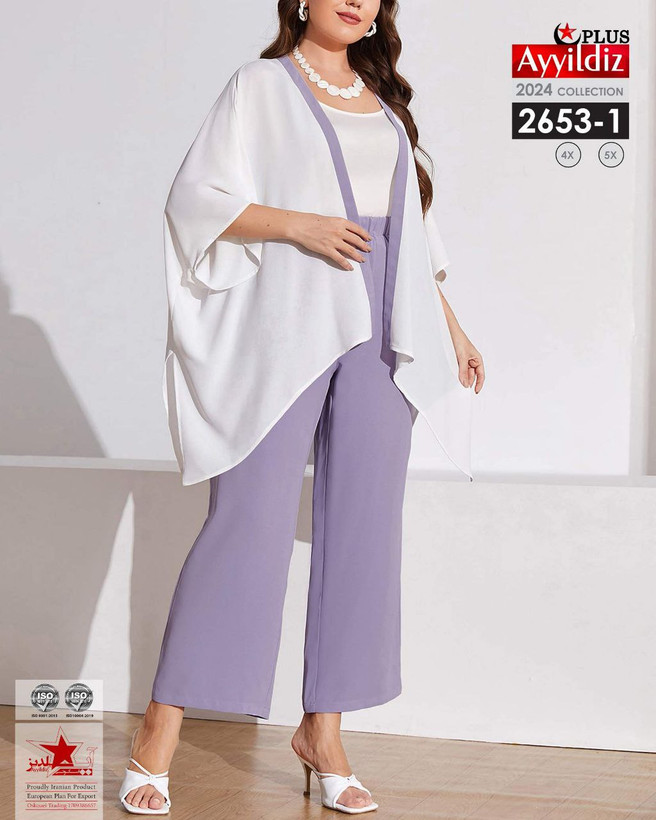 ست رویه و شلوار زنانه سایز بزرگ کد 2653