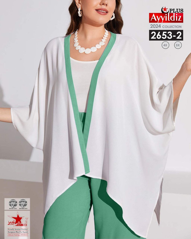 ست رویه و شلوار زنانه سایز بزرگ کد 2653