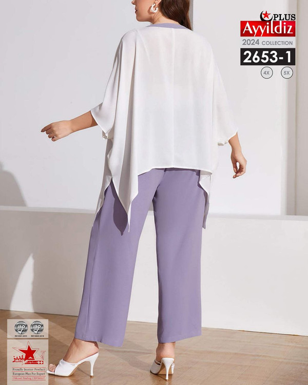 ست رویه و شلوار زنانه سایز بزرگ کد 2653