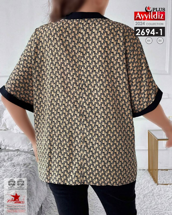 شومیز مجلسی زنانه سایز بزرگ کد 2694