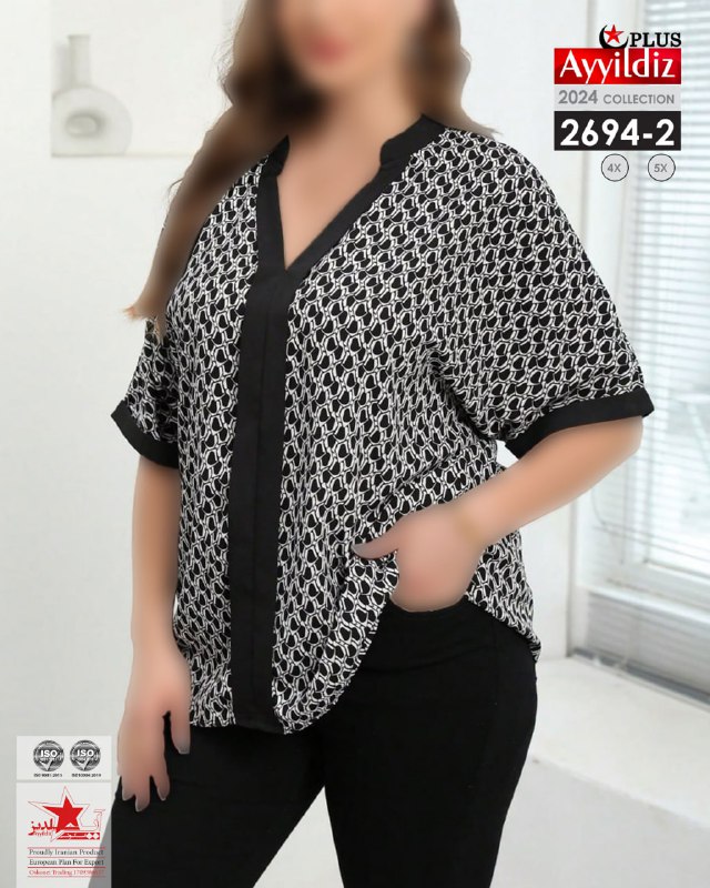 شومیز مجلسی زنانه سایز بزرگ  کد 2694/2