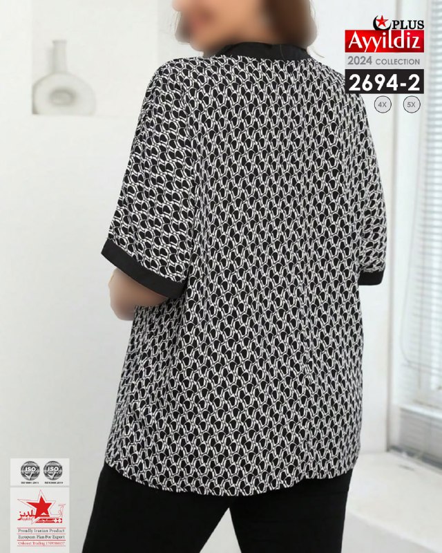 شومیز مجلسی زنانه سایز بزرگ  کد 2694/2